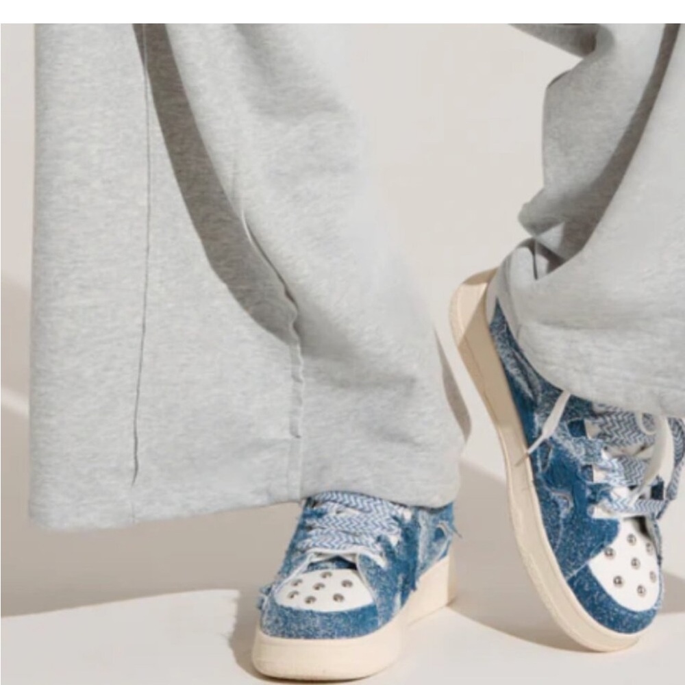 Denim Studded Sneakers